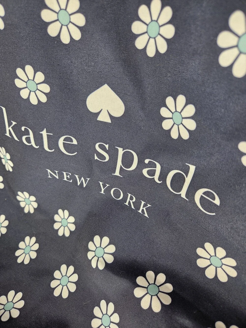 Kate Spade Navy Blue Large Tote Travel Bag With White Daisies